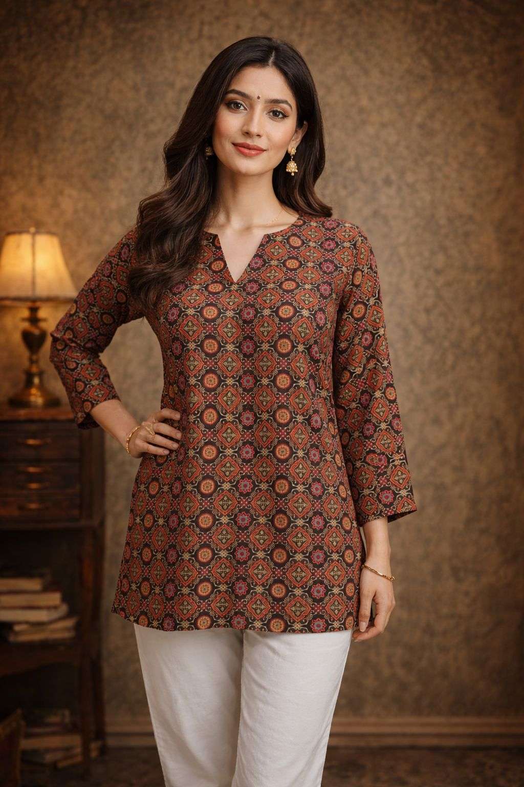 AAWIYA  RJ-12 MUSLIN PREMIUM PRINTED SHORT STITCHED KURTIS-00060