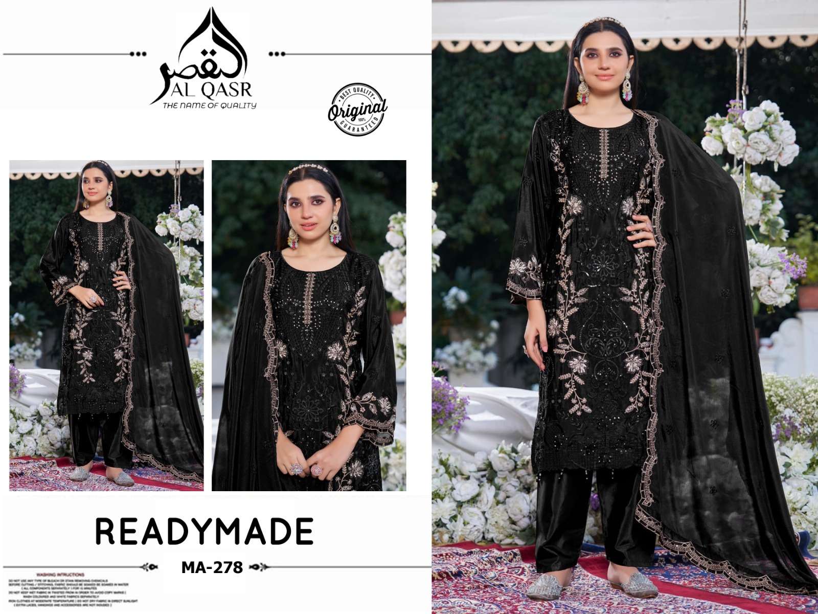 AL-QASR MA-278 CHINON EMBROIDERY STITCHED PAKISTANI DRESSES-00245