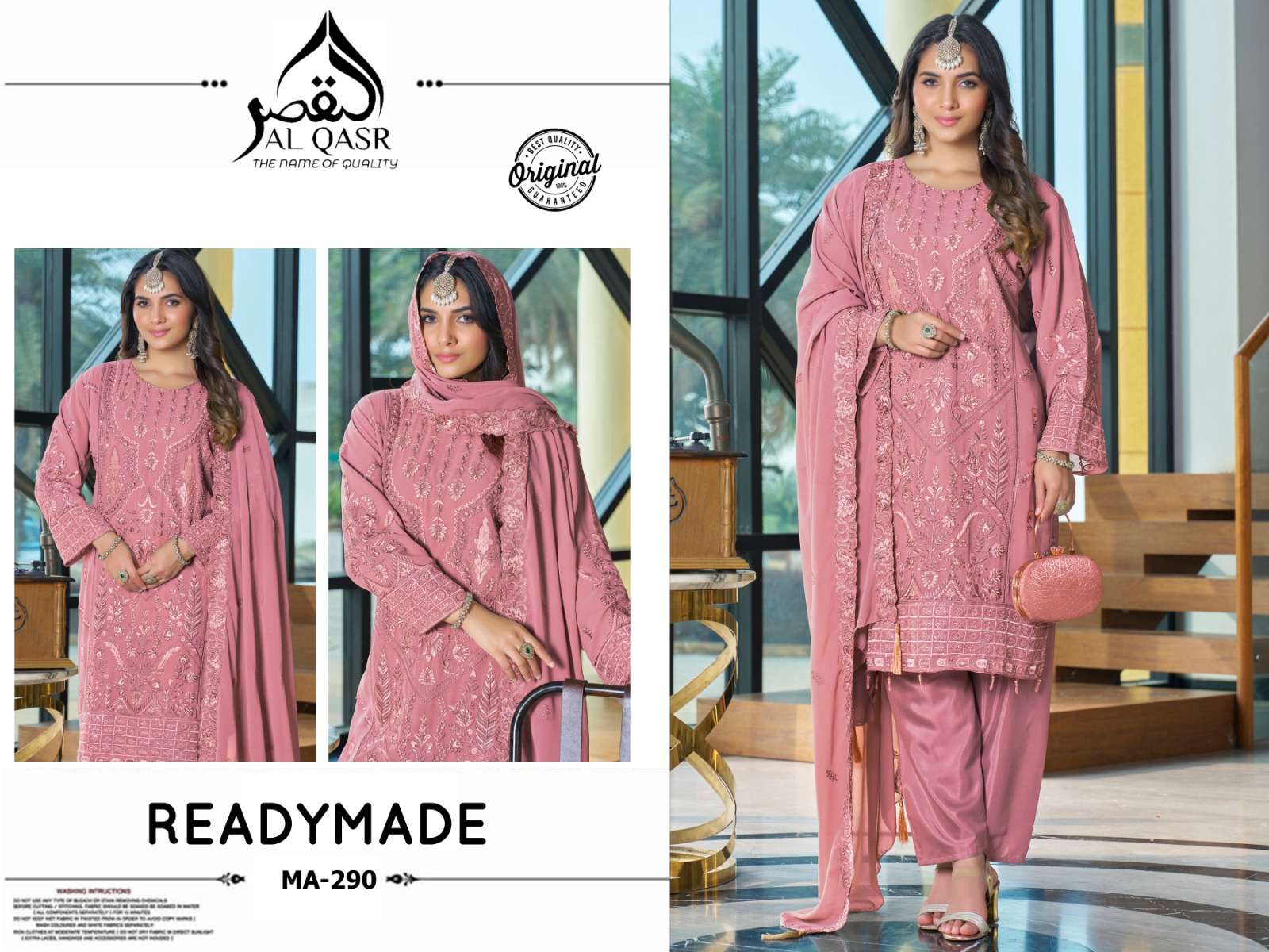 AL-QASR MA-290 FAUX GEORGETTE PAKISTANI EMBROIDERY SUITS-00245