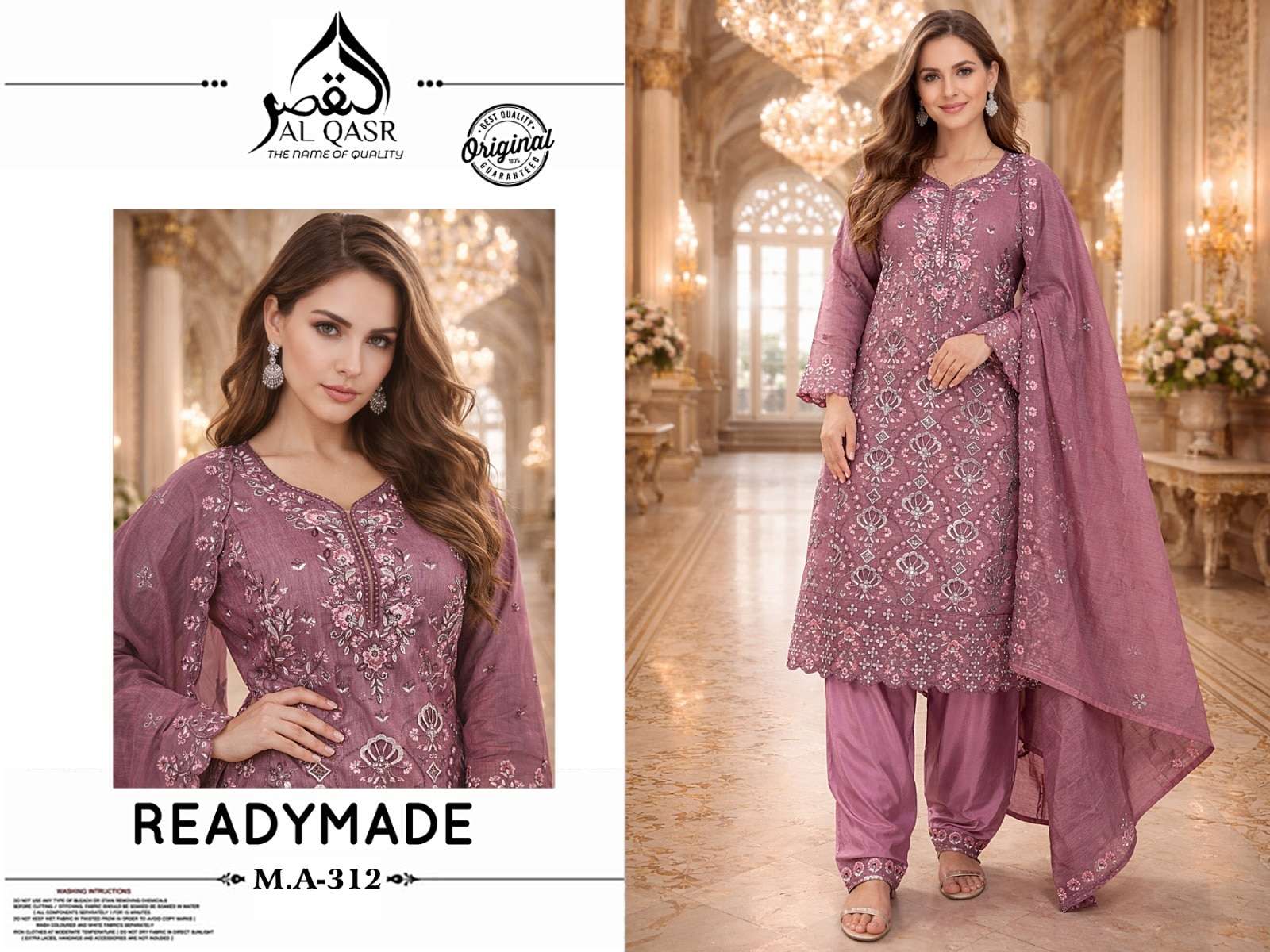 AL-QASR MA-312 CRUCHY EMBROIDERY PREMIUM PAKISTANI STITCHED DRESSES-00245
