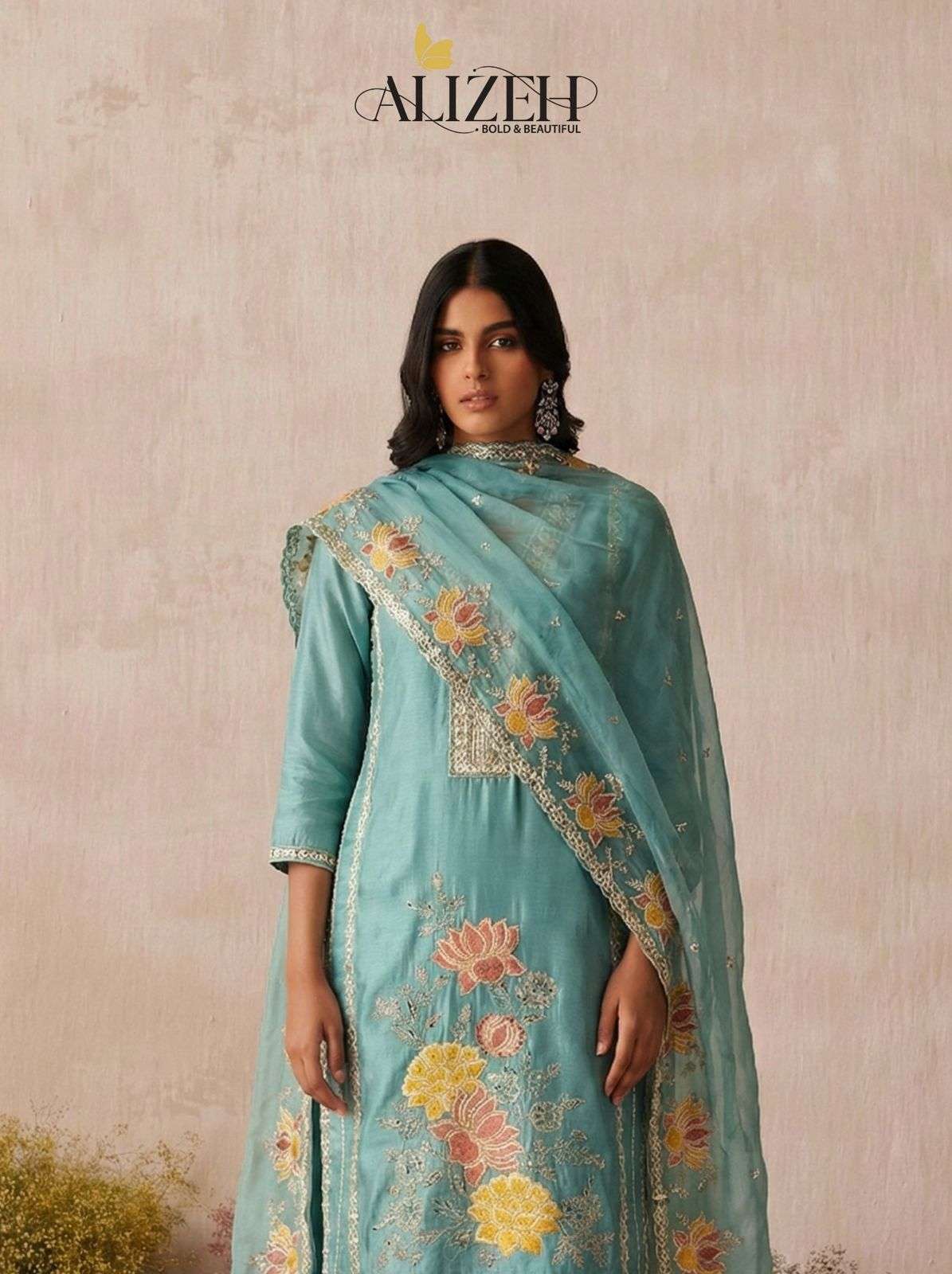 ALIZEH 7073 TO 7076 COLOUR SHIMMER SILK EMBROIDERY INDIAN SUIT DRESSES-00001