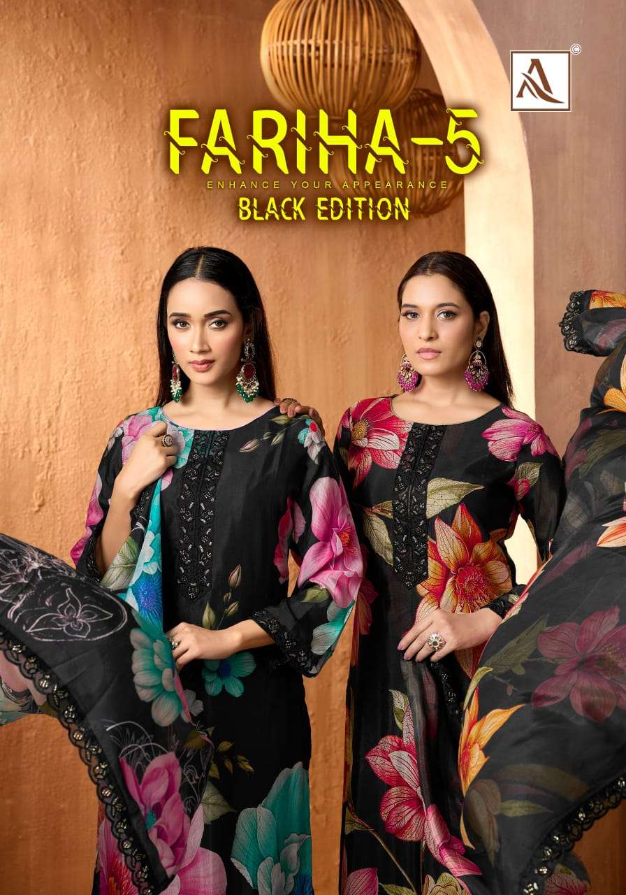ALOK SUIT FARIHA VOL-05 PURE MUSLIN PRINTED PAKISTANI DRESSES-00201