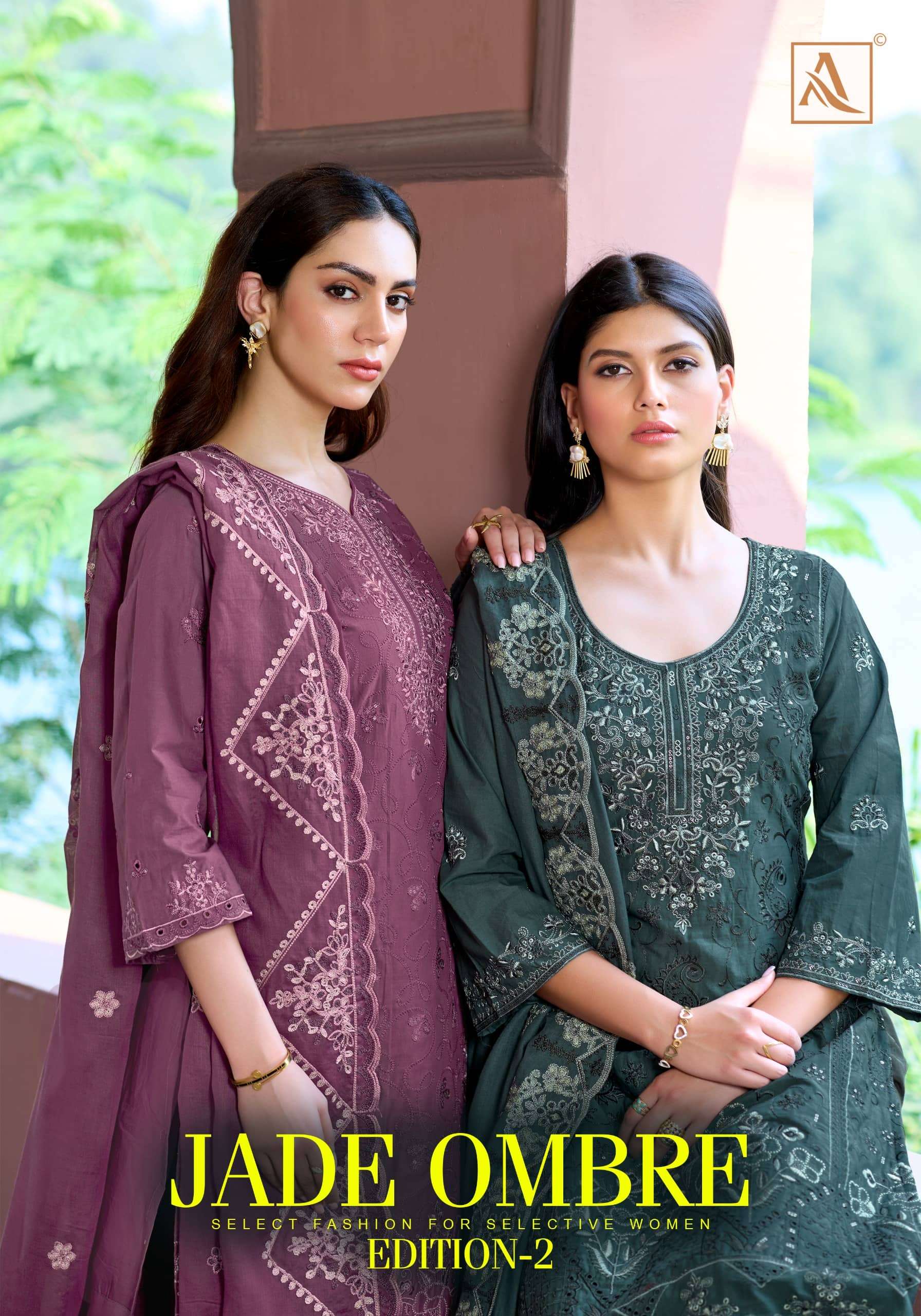 ALOK SUIT JADE OMBRE VOL-02 PURE CAMBRIC LAWN PAKISTANI DRESSES-00201