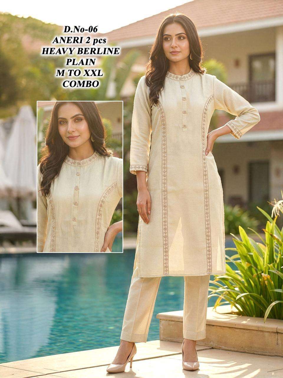 ANERI BY ASLIWHOLESALE BERLIN PRINTED STITCHED KURTIS SET-00320