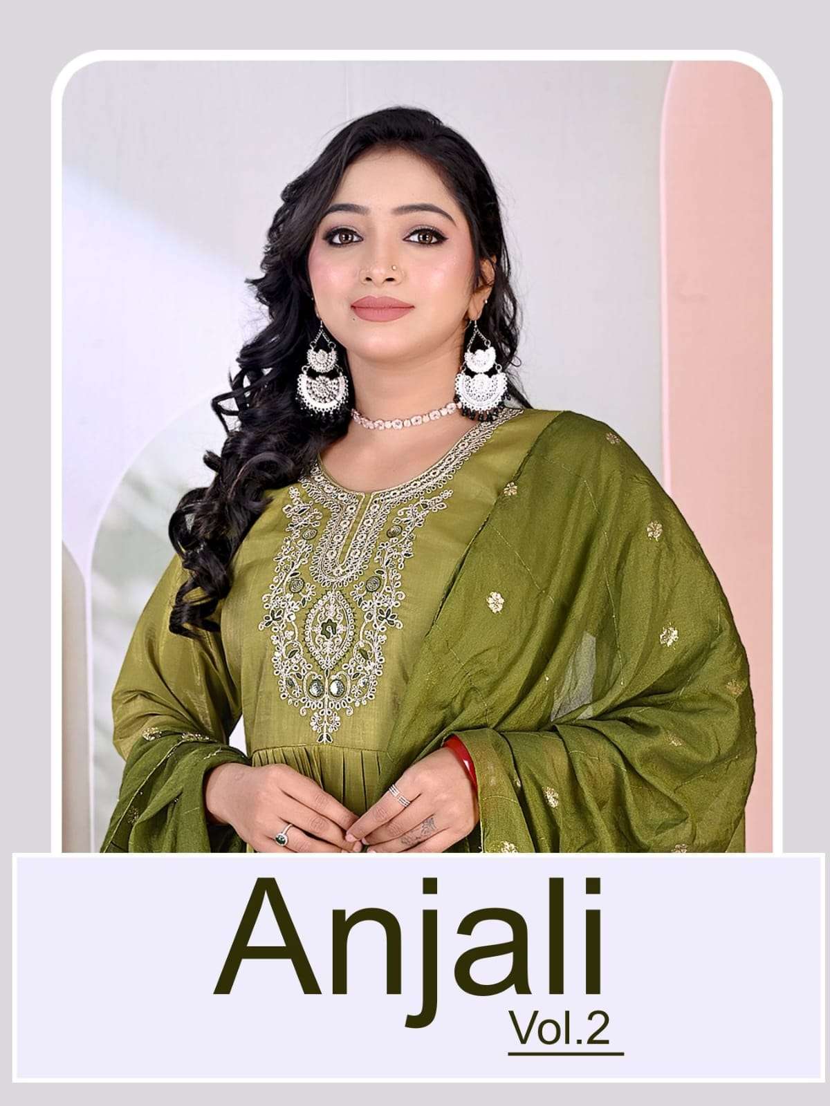 ANJALI VOL-2 BY ASLIWHOLESALE ROMAN STITCHED ANARKALI SUIT SET-00320