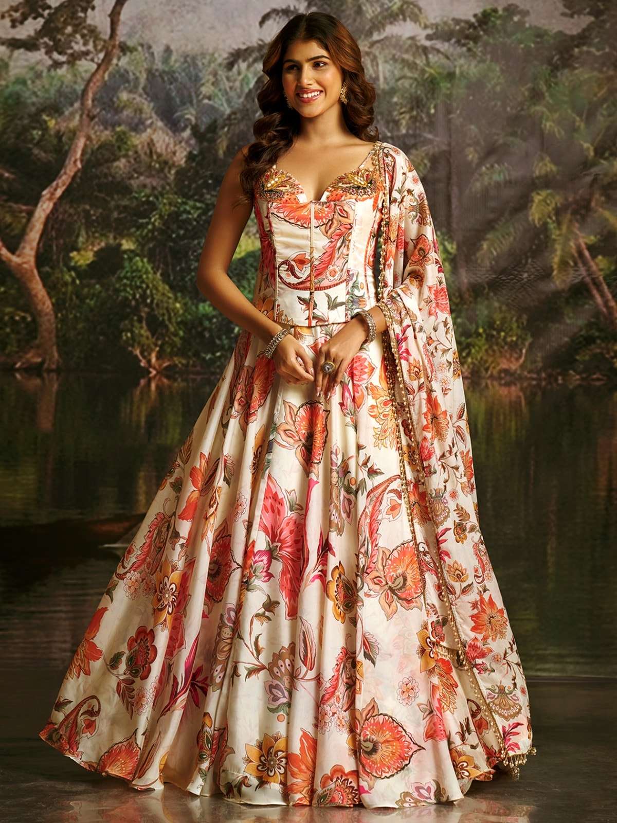 ARYA DESIGN DRS-209 GEORGETTE PRINTED READYMADE LEHENGAS-00058
