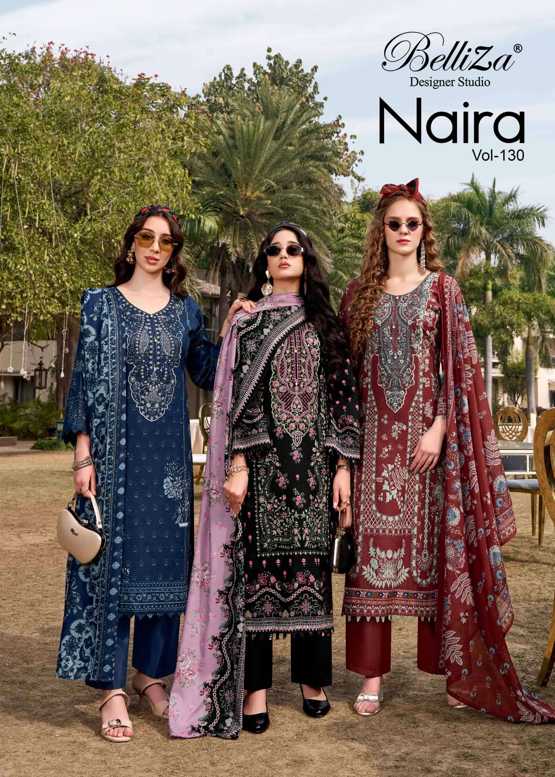 BELLIZA NAIRA VOL-130 001 TO 008 SERIES COTTON PRINTED DRESSES-00011