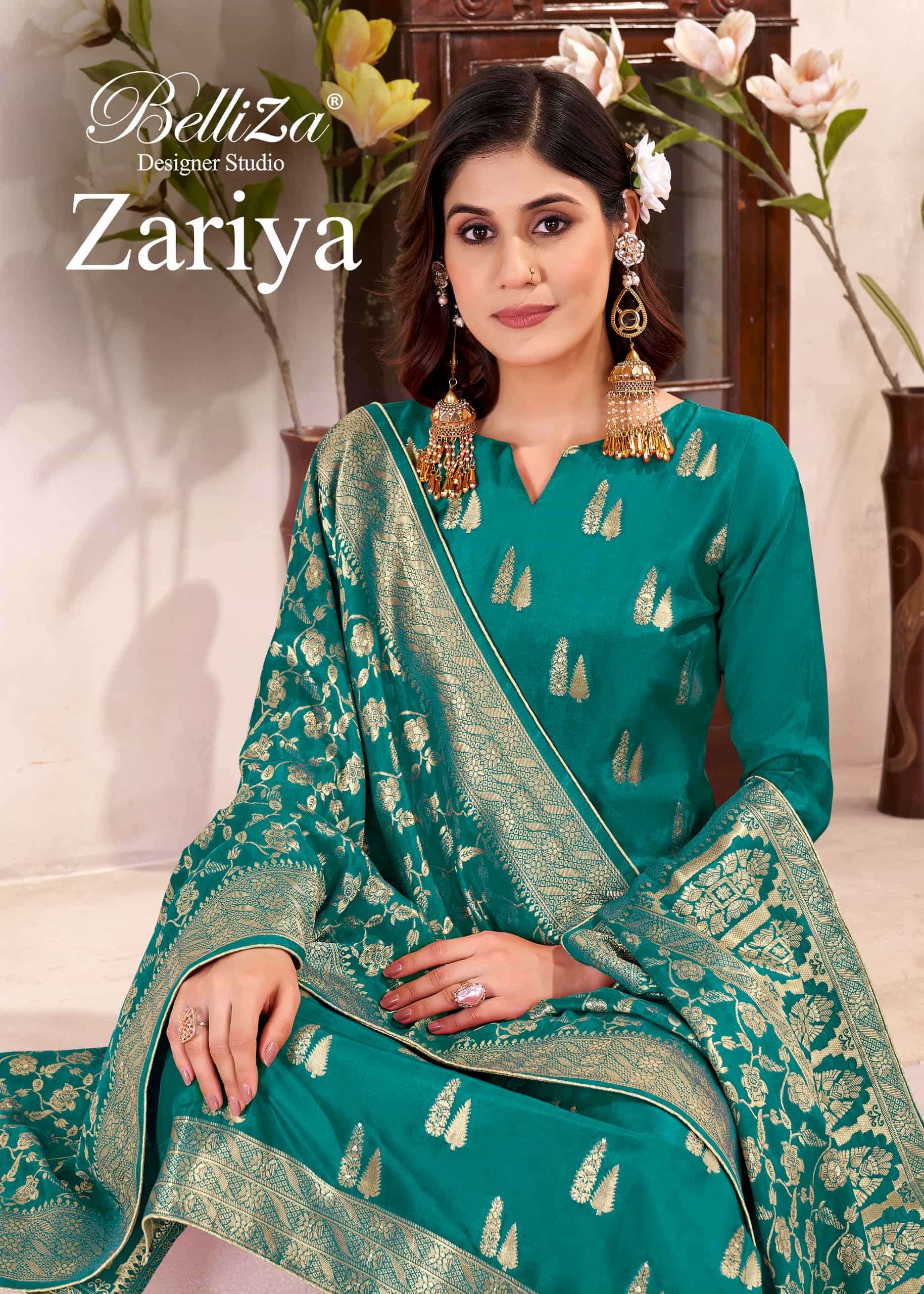 BELLIZA ZARIYA 001 TO 004 VISCOSE SILK EMBROIDERY DRESSES-00011