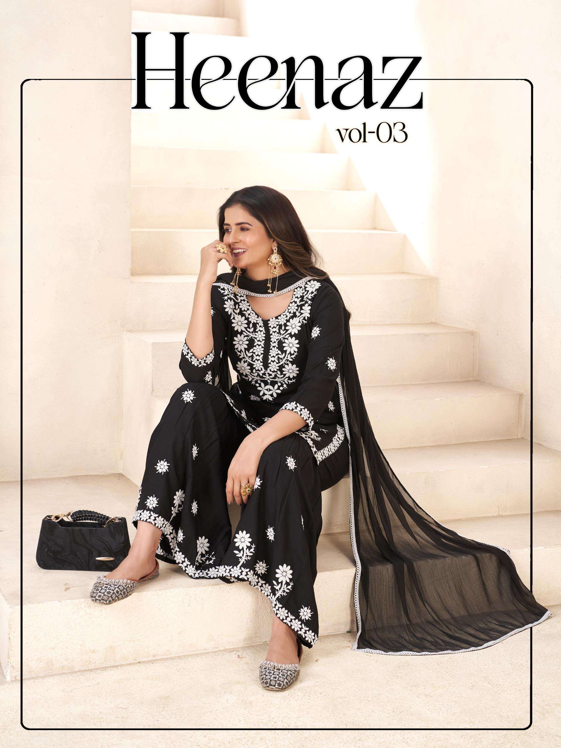 BLUE HILLS HEENAZ VOL-3 5162 TO 5165 SERIES RAYON EMBROIDERY SHARARA SET-00099