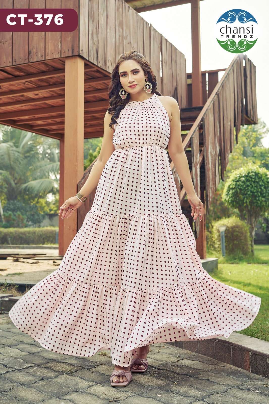 CHANSI TRENDZ CT-376 PLOY COTTON PRINTED STITCHED GOWN-00303