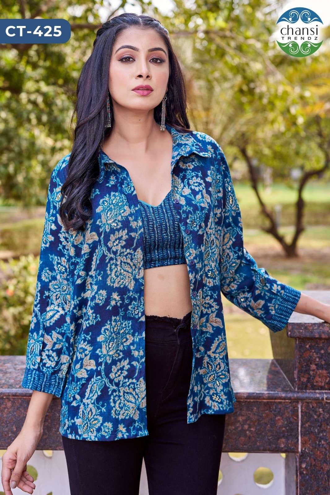 CHANSI TRENDZ MAHAVIBHUTI  STITCHED RAYON PRINTED TUNICS-00303