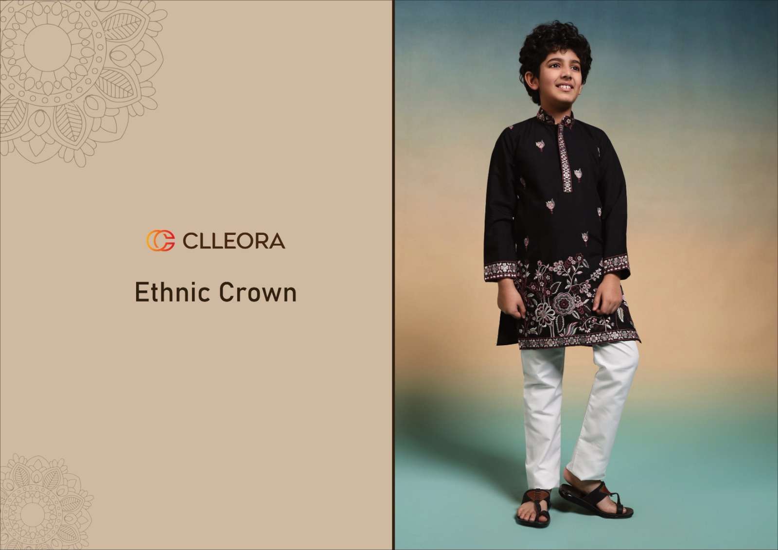 CLLEORA ETHNIC CROWN 91111 TO 91116 SERIES VISCOSE SILK KIDS WEAR KURTA-00278