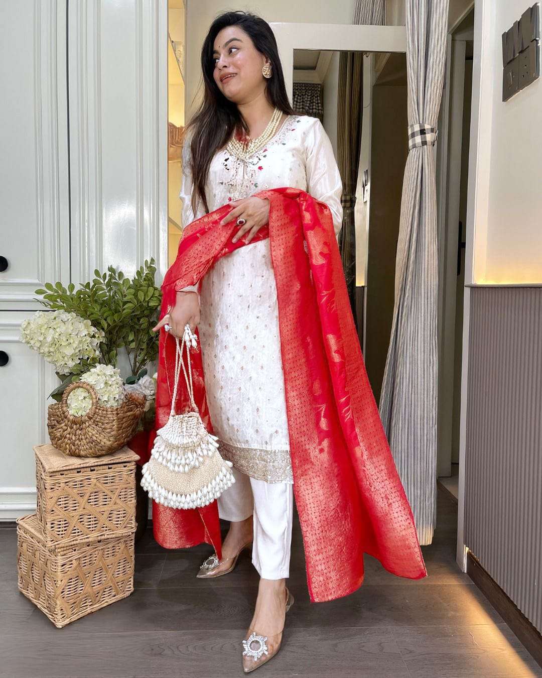 DAMINI BY ASLIWHOLESALE VISCOSE CHANDERI EMBROIDERY DRESSES - 00264
