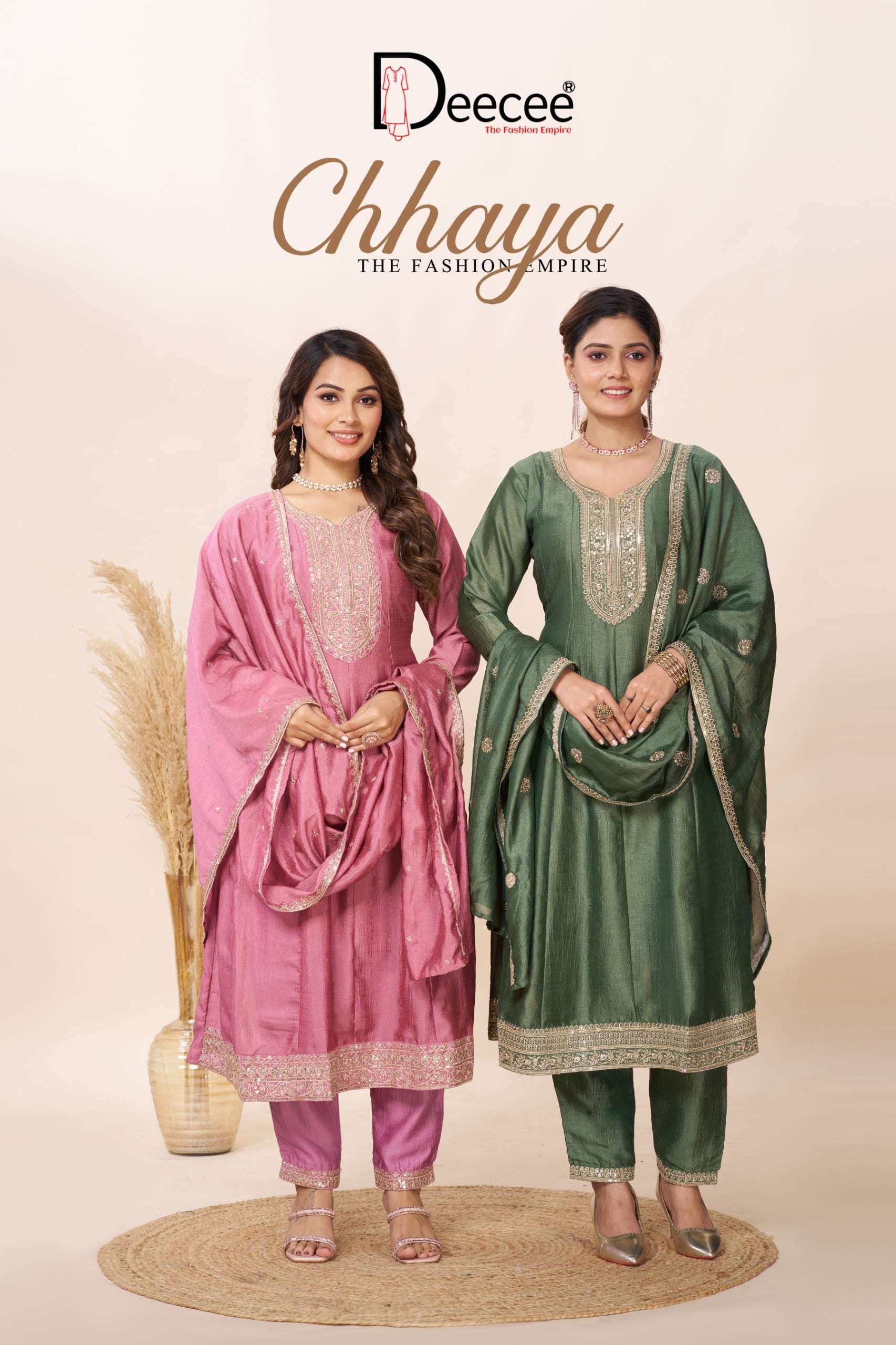 DEE CEE CHHAYA 01 TO 06 SERIES PURE VICHITRA SILK EMBROIDERY DRESSES-00014