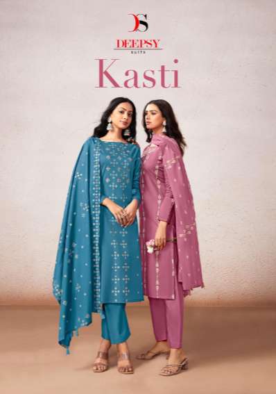 DEEPSY SUIT KASTI 40001 TO 40006 SERIES PURE COTTON EMBROIDERY PAKISTANI DRESSES-00201