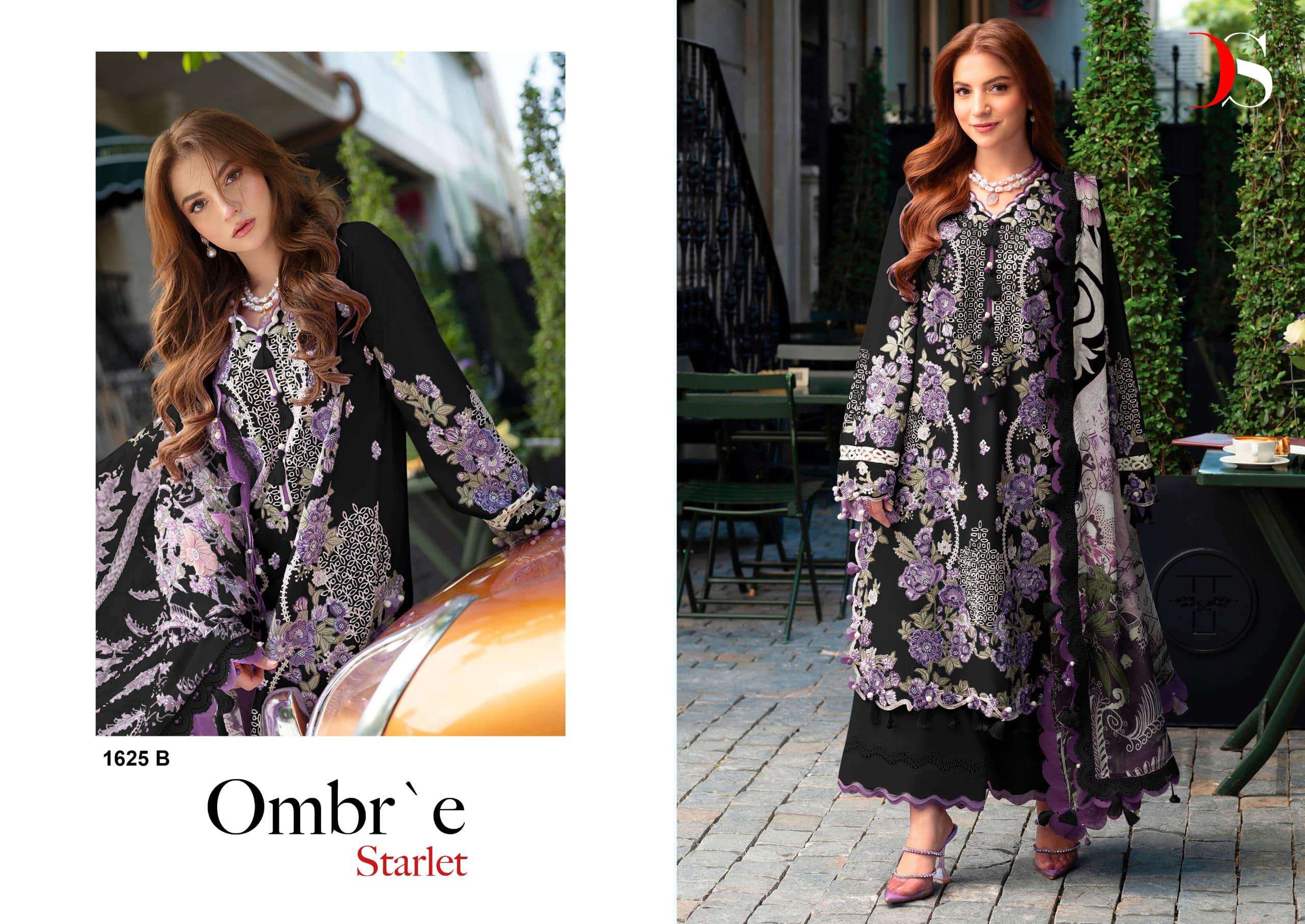 DEEPSY SUIT OMBRE STARLET 1625 A TO D SERIES COTTON EMBROIDERY PAKISTANI DRESSES-00201