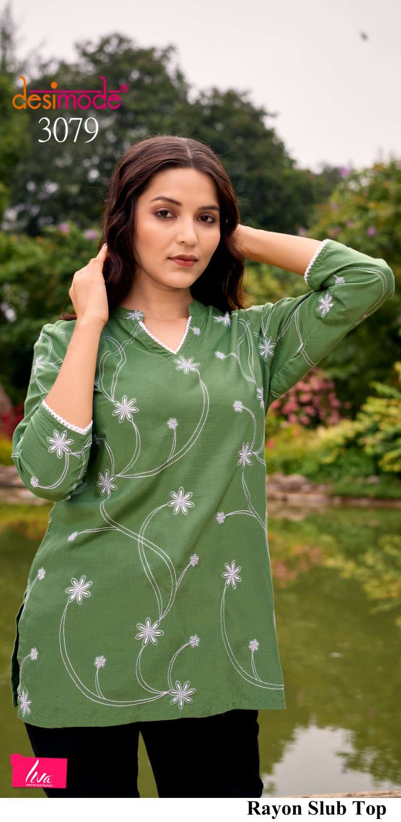 DESIMODE DIVYA VOL-10 RAYON SLUB PREMIUM PRINTED TUNICS-00323