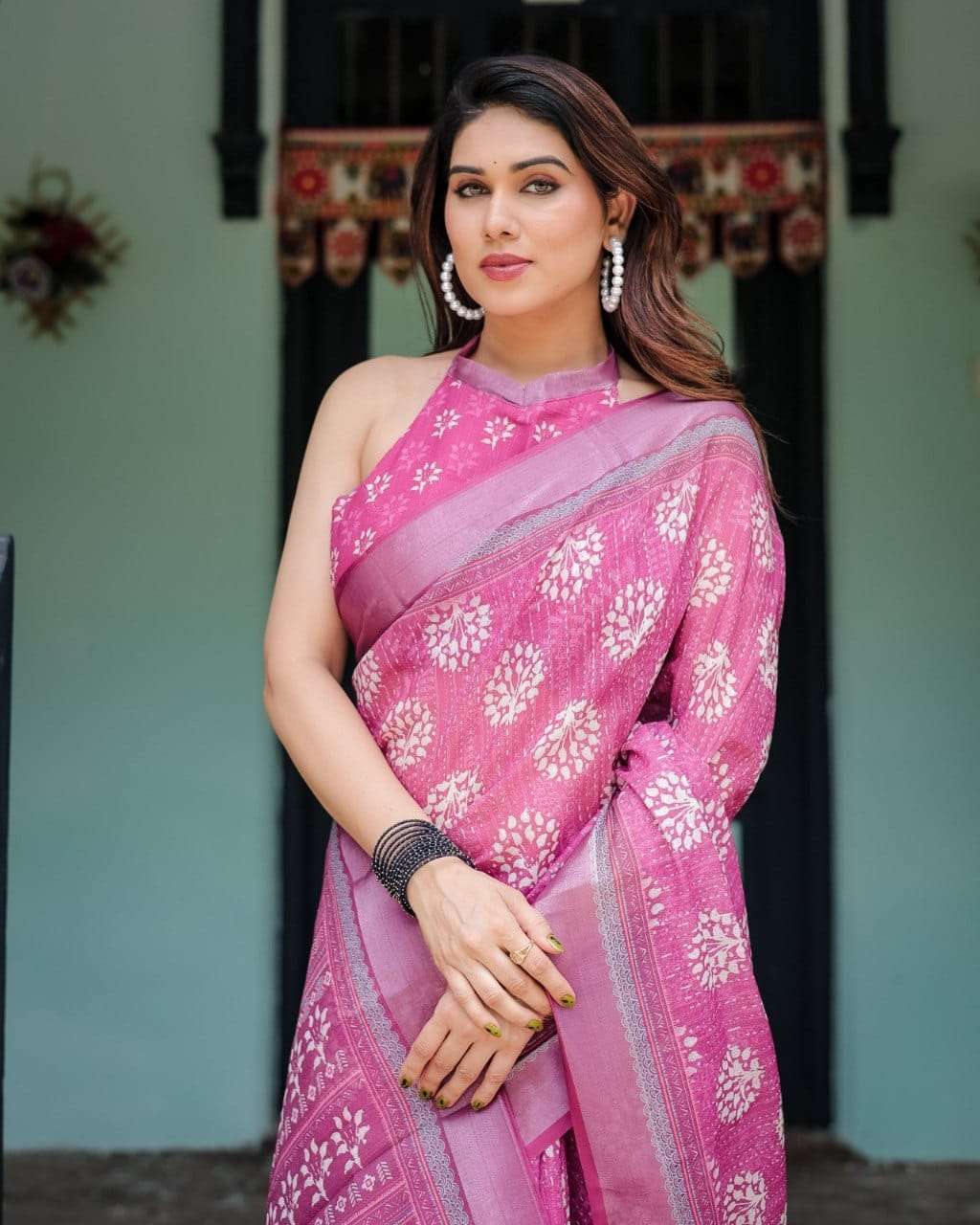 DEVYANI VOL-135 BY ASLIWHOLESALE LINEN COTTON PRINTED SAREES-00259