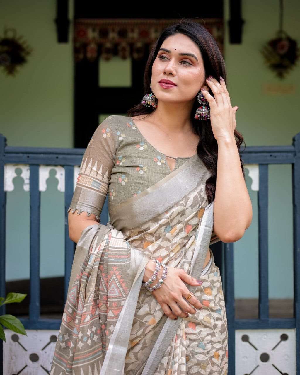 DEVYANI VOL-140 BY ASLIWHOLESALE LINEN PRINTED SAREES - 00259