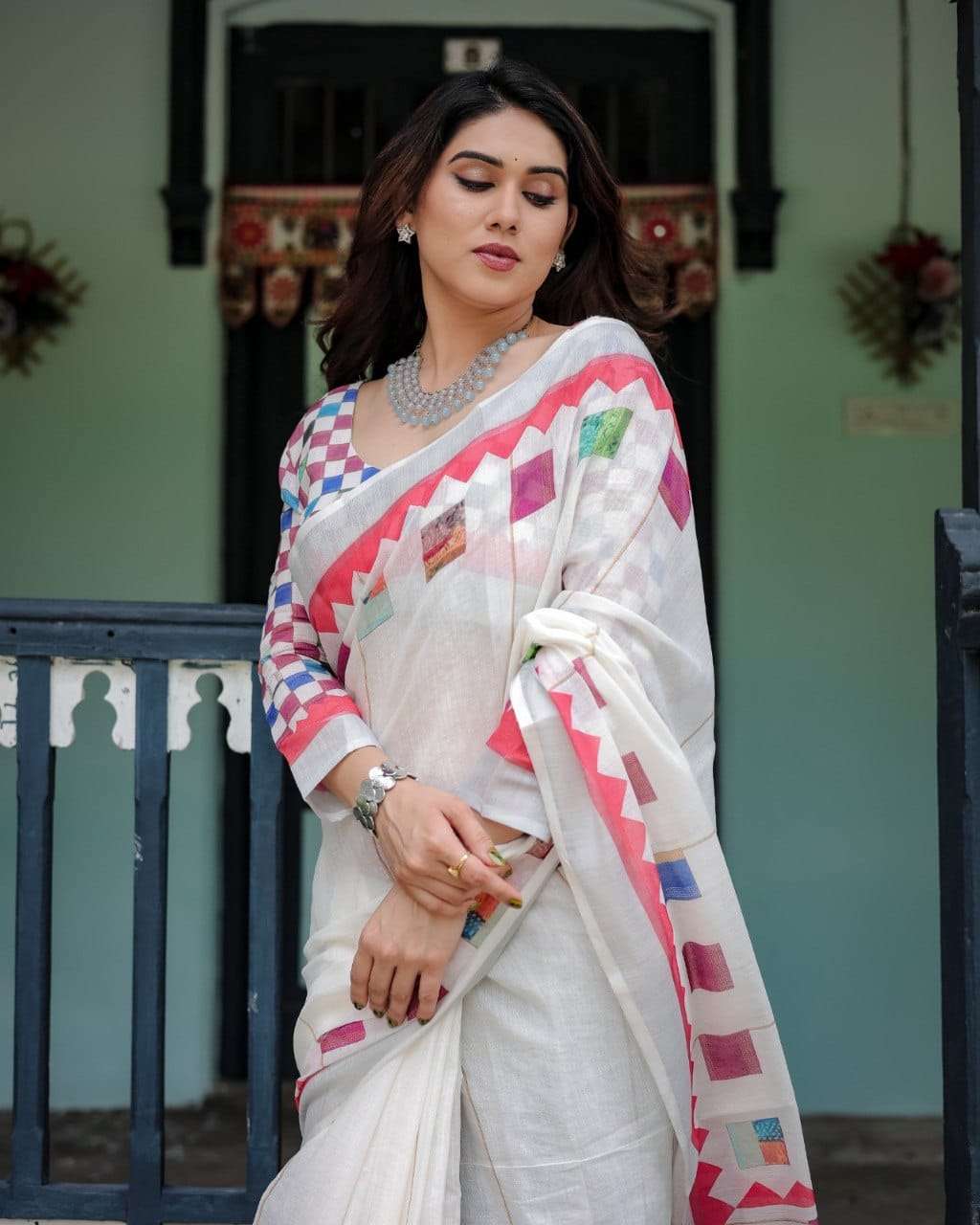 DEVYANI VOL-145 BY ASLIWHOLESALE LINEN COTTON PRINTED SAREES - 00259