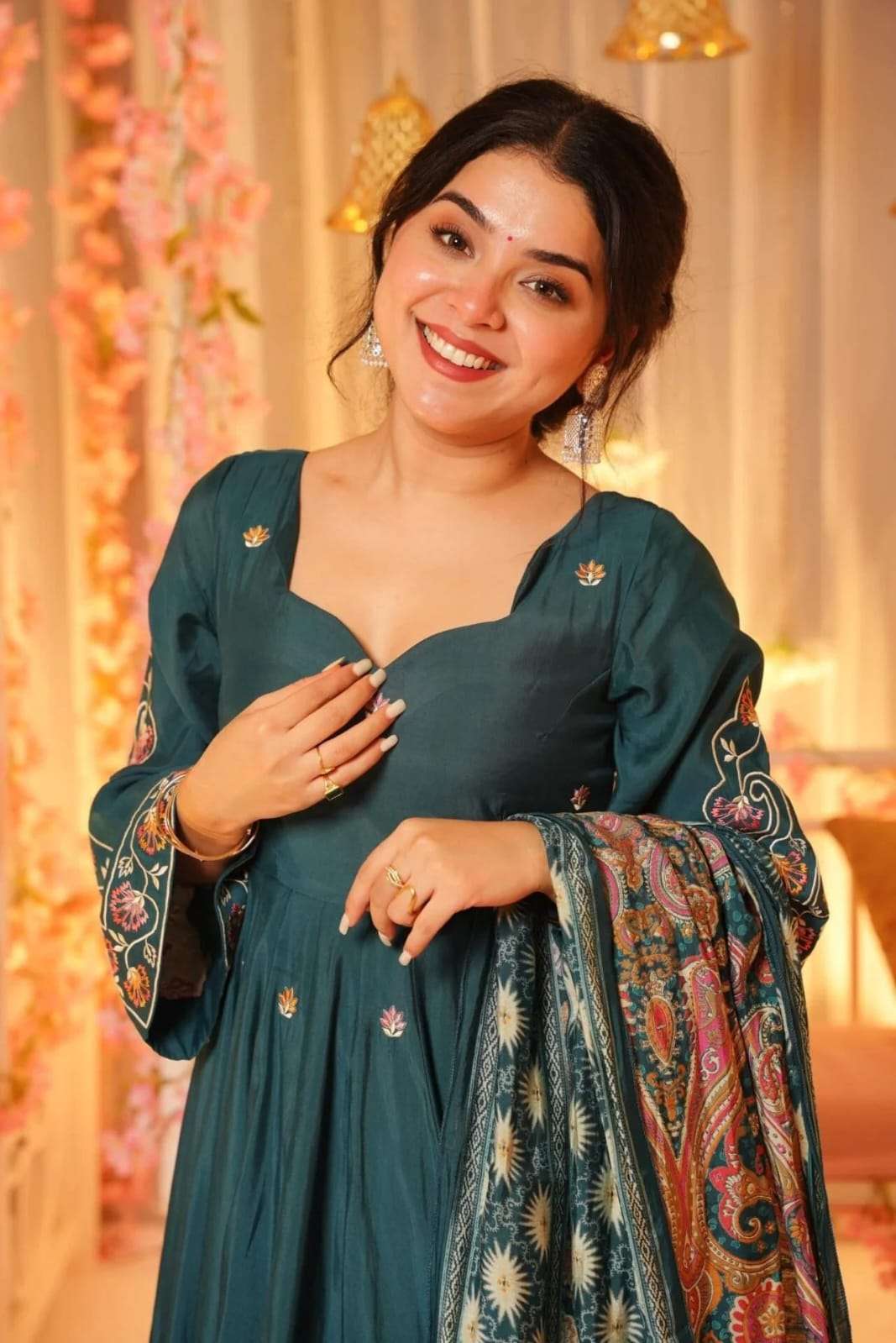 DHWANI 2 BY ASLIWHOLESALE VISCOSE CHANDERI EMBROIDERY DRESSES - 00264