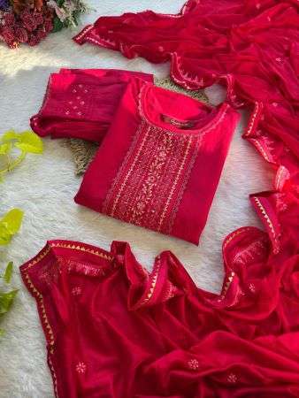 DN-415 BY ASLIWHOLESALE ROMAN SILK EMBROIDERY DRESSES - 00232