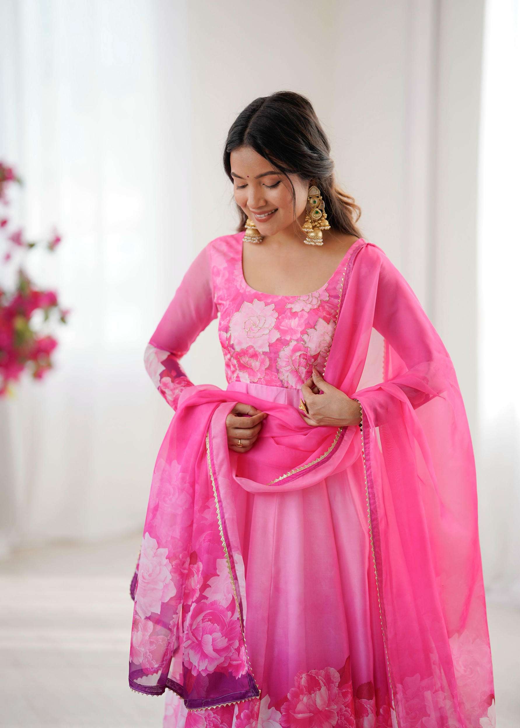 DN-556 BY ASLIWHOLESALE TABBY SILK ANARKALI SUIT WITH DUPATTA - 00232