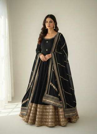 DN- 569 BY ASLIWHOLESALE CHINON SILK ANARKALI SUIT WITH DUPATTA - 00232