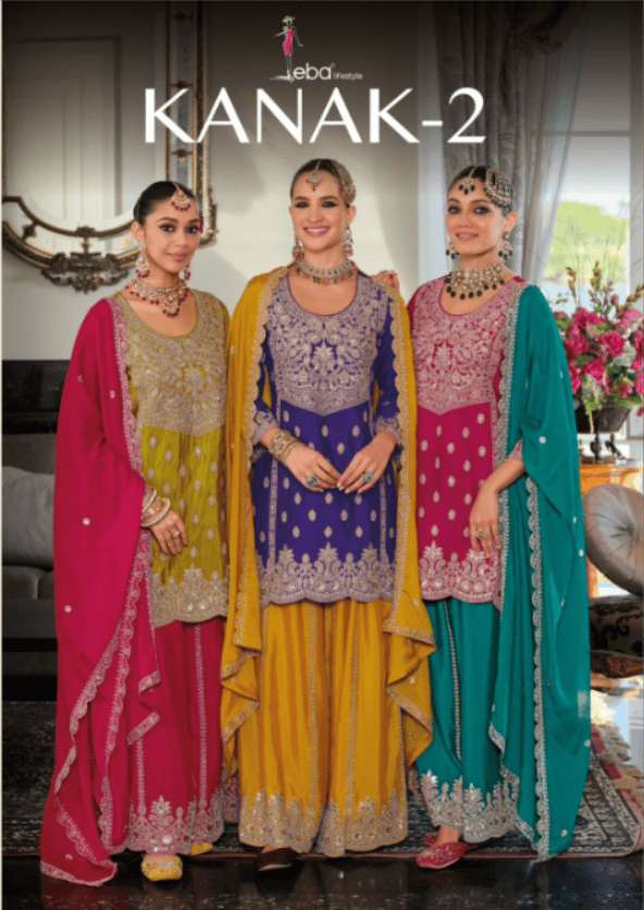 EBA LIFESTYLE KANAK VOL-2 2390 TO 2392 SERIES CHINON PAKISTANI STITCHED SUITS-00289