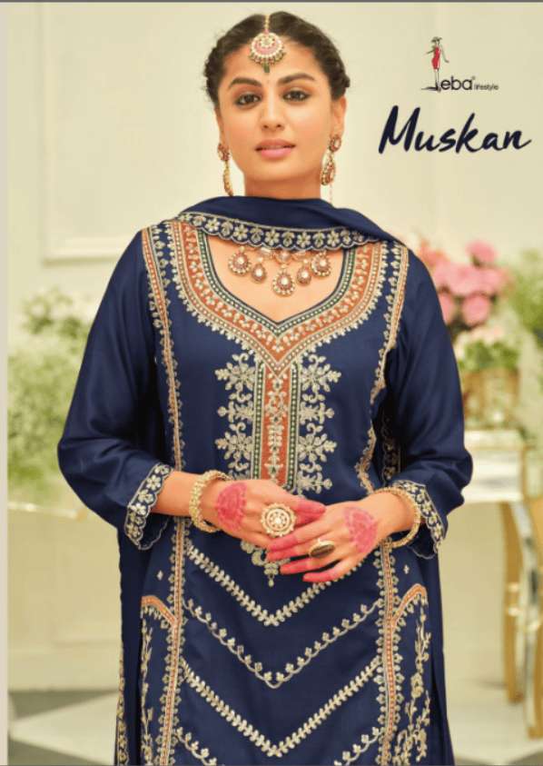 EBA LIFESTYLE MUSKAN 2164 TO 2165 SERIES HEAVY SILK EMBROIDERY PUNJABI SUITS-00289