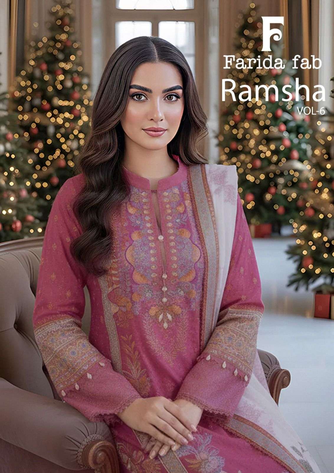 FARIDA FAB RAMSHA VOL-06 6001 TO 6006 SERIES PURE COTTON PRINTED DRESSES-00062