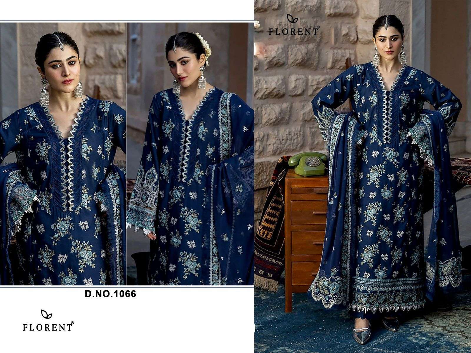FLORENT 1066 PURE RAYON COTTON EMBROIDERY PAKISTANI DRESS-00071