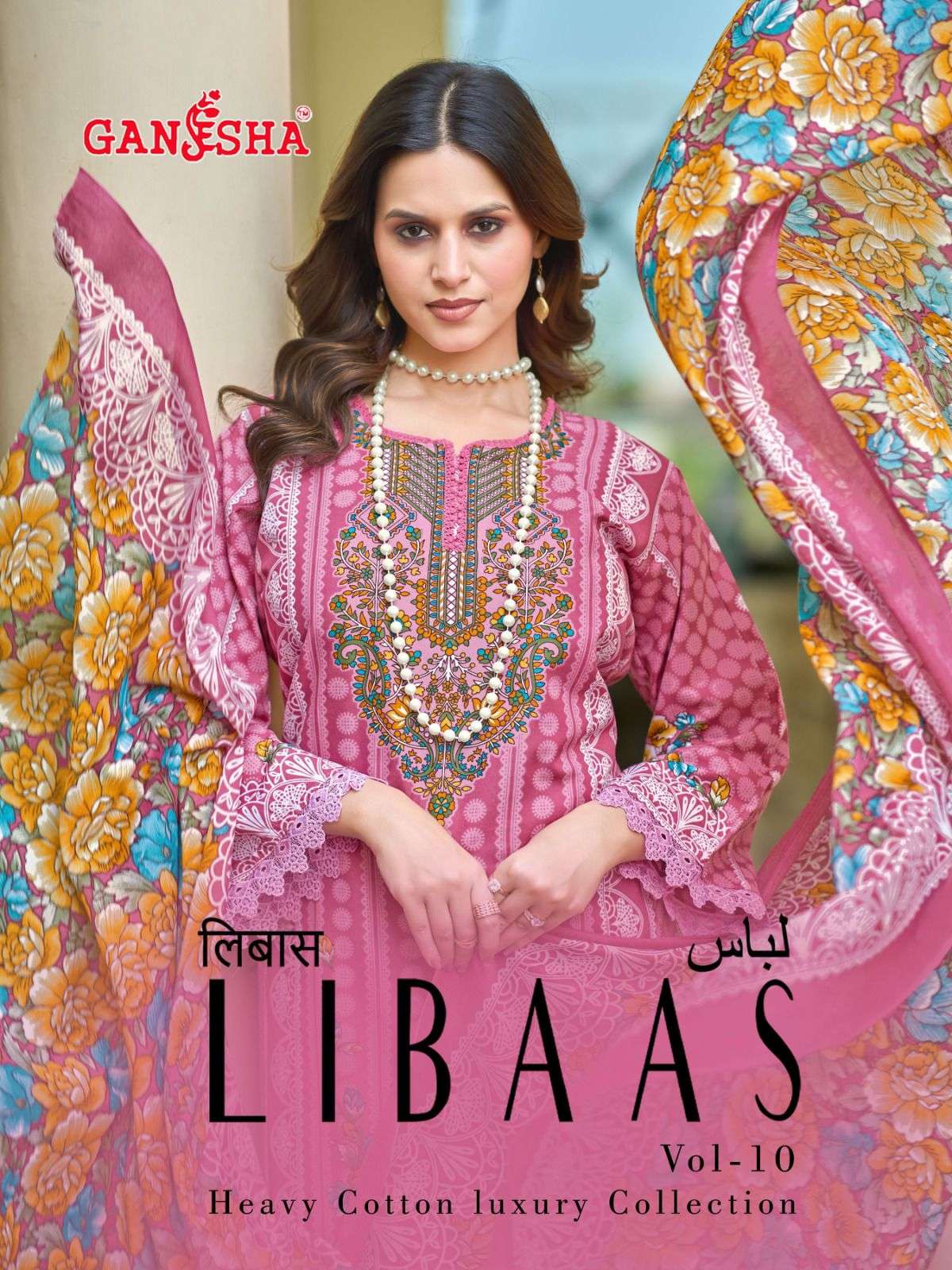 GANESHA LIBAAS VOL-10 10001 TO 10008 SERIES PURE COTTON PRINTED PAKISTANI DRESSES-00062