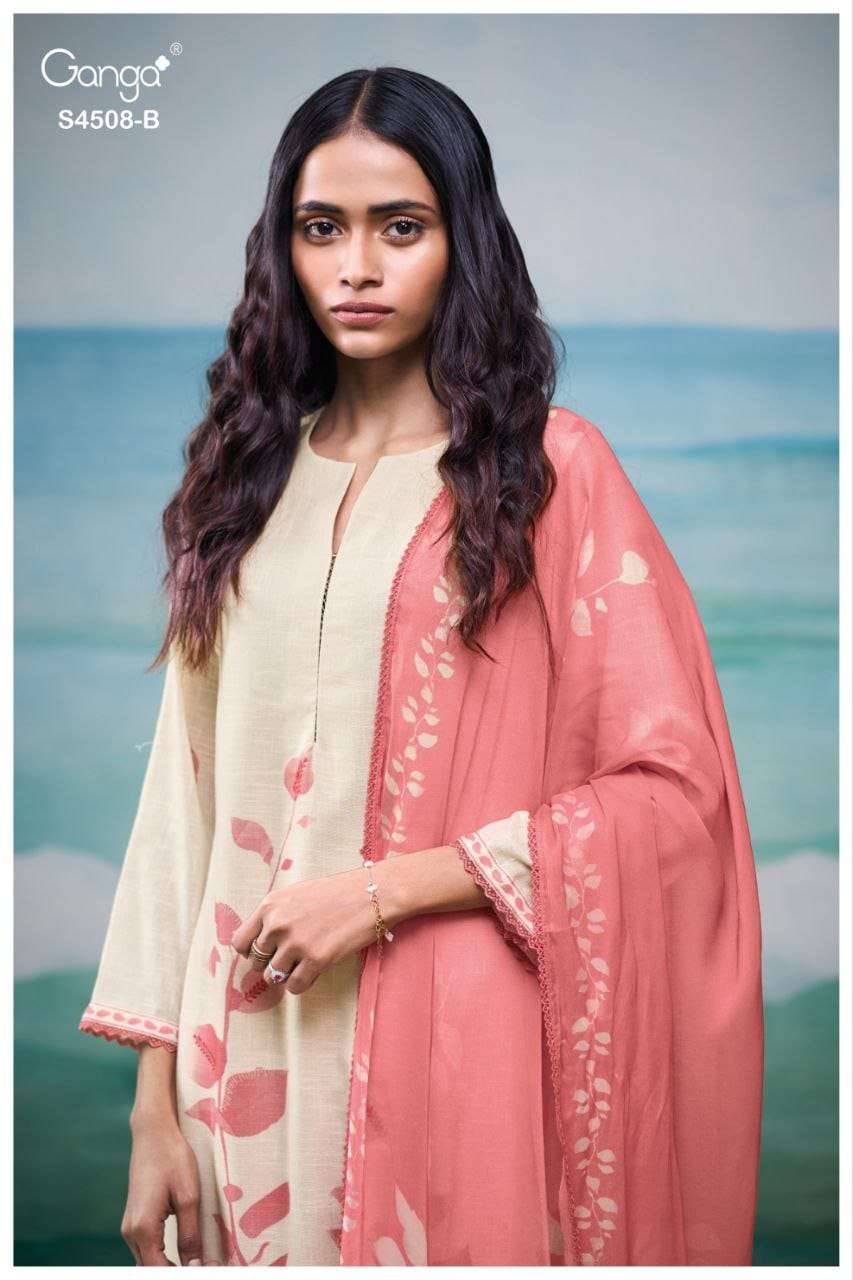 GANGA FASHION DARCY S-4508 LINEN COTTON PRINTED DRESSES-00252