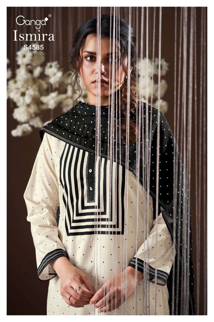 GANGA FASHION ISMIRA S-4585 SERIES COTTON PRINTED PUNJABI SUITS SET-00303