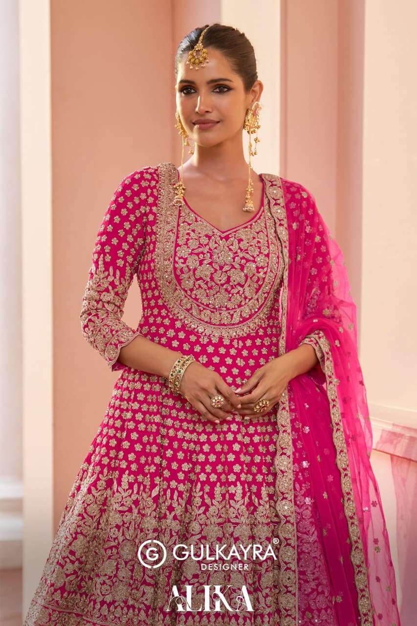 GULKAYRA ALIKA 7681-A TO 7681-D SERIES PURE GEORGETTE EMBROIDERY PAKISTANI DRESSES-00150
