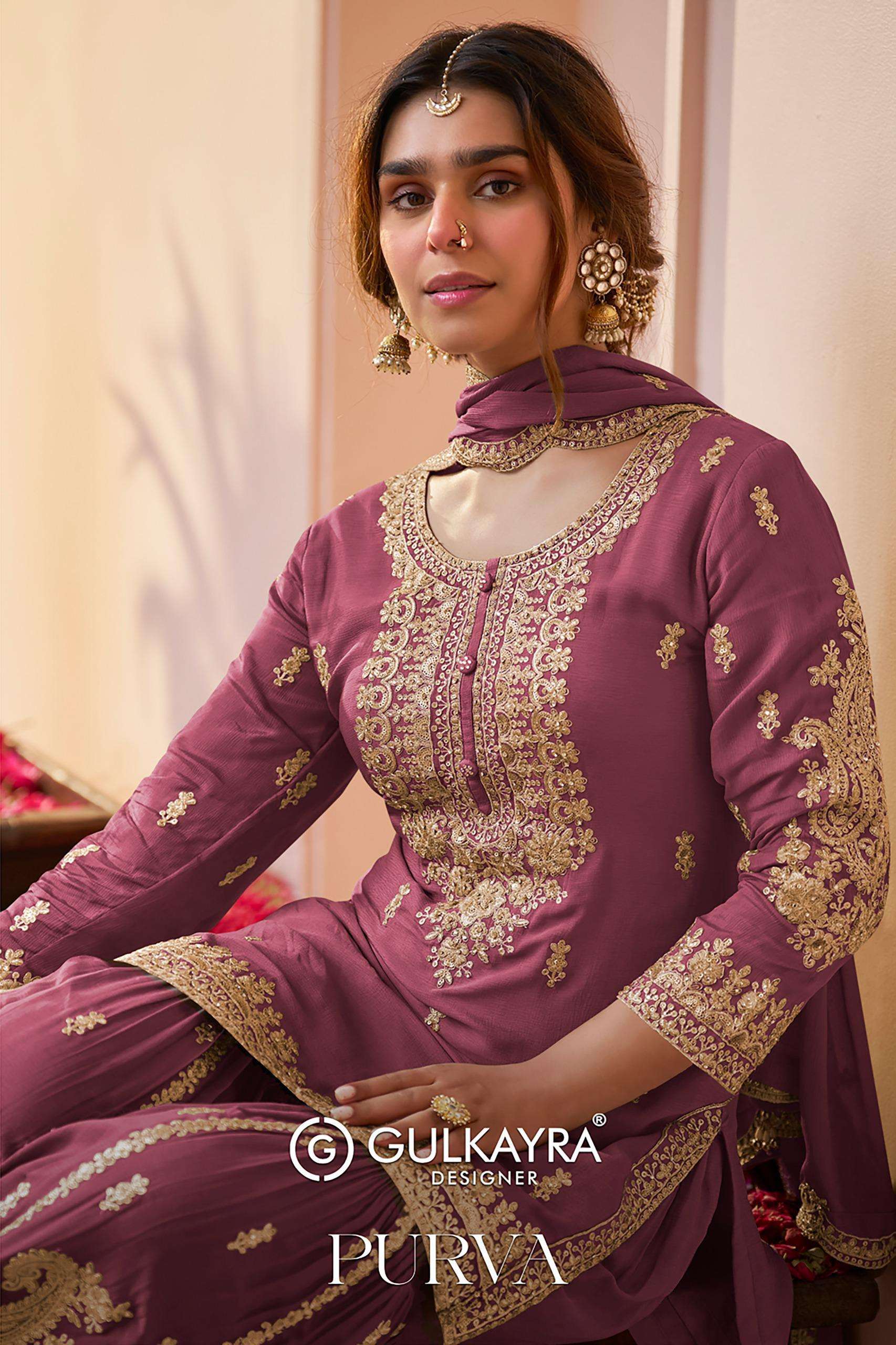 GULKAYRA PURVA A TO C SERIES CHINON EMBROIDERY DRESSES-00028