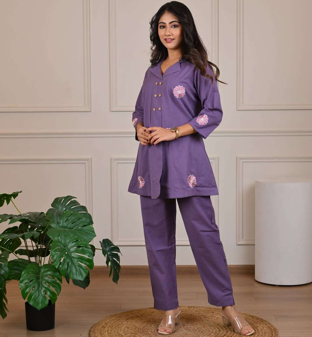 HIMANSHI VOL-907 BY ASLIWHOLESALE DESIGNER COTTON EMBROIDERY CO-ORD SET-00211