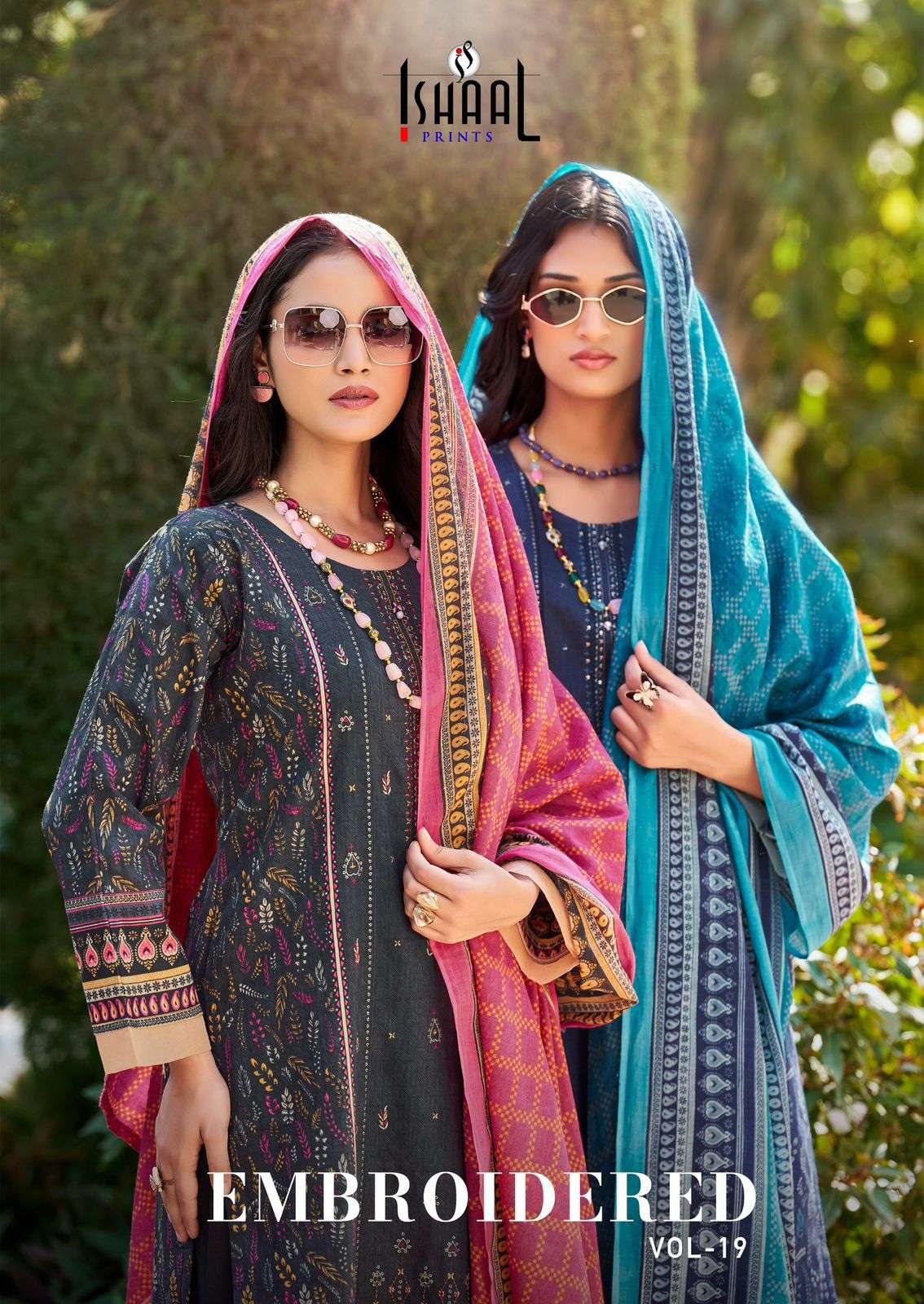 ISHAAL EMBROIDERED VOL-19 19001 TO 19010 SERIES PURE LAWN EMBROIDERY PAKISTANI DRESSES-00201