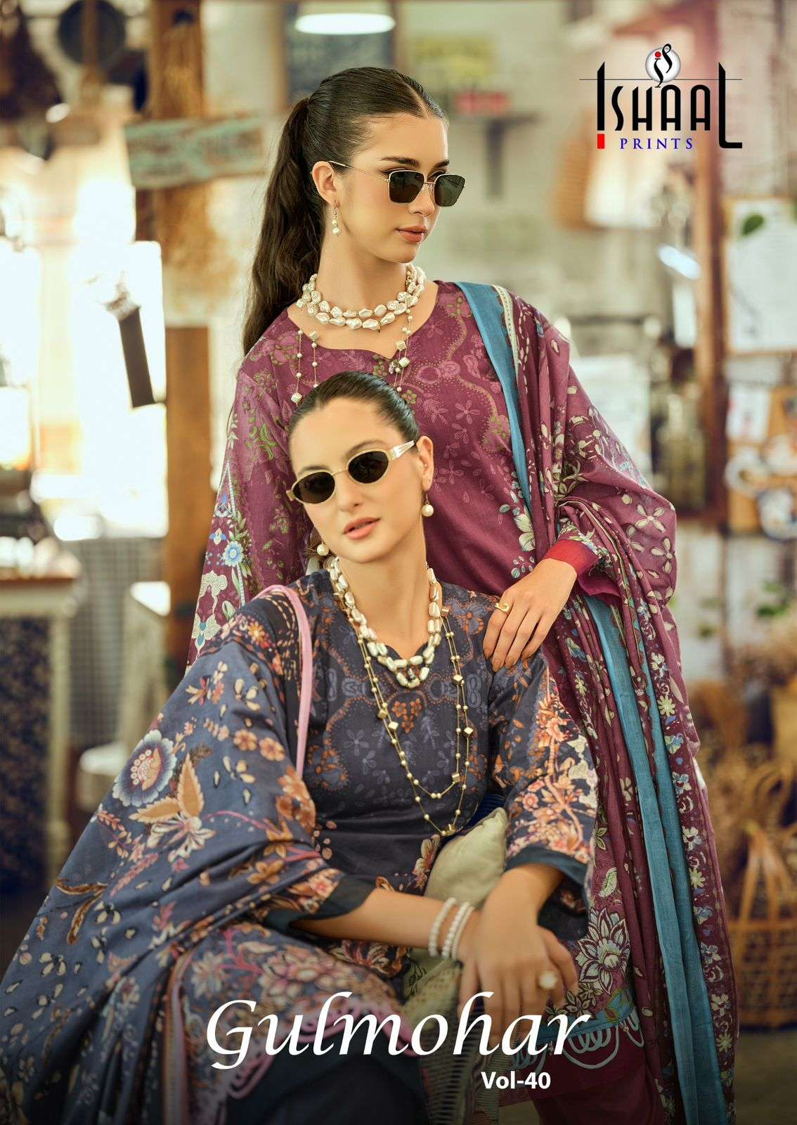 ISHAAL PRINTS GULMOHAR VOL-40 4001 TO 4010 SERIES PURE LAWN PAKISTANI DRESSES-00201