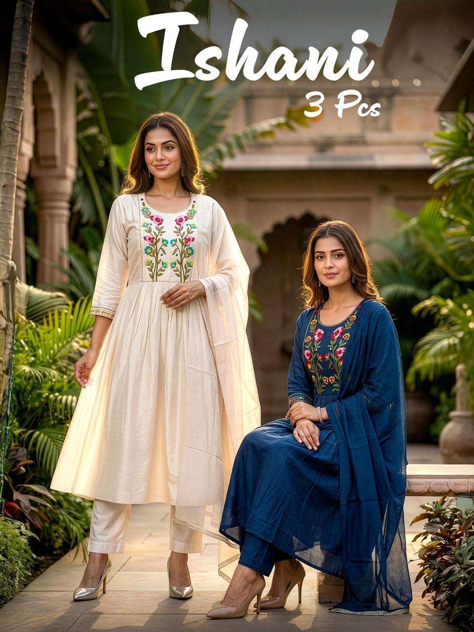 ISHANI BY ASLIWHOLESALE MAL CHANDERI EMBROIDERY STITCHED DRESSES-00320