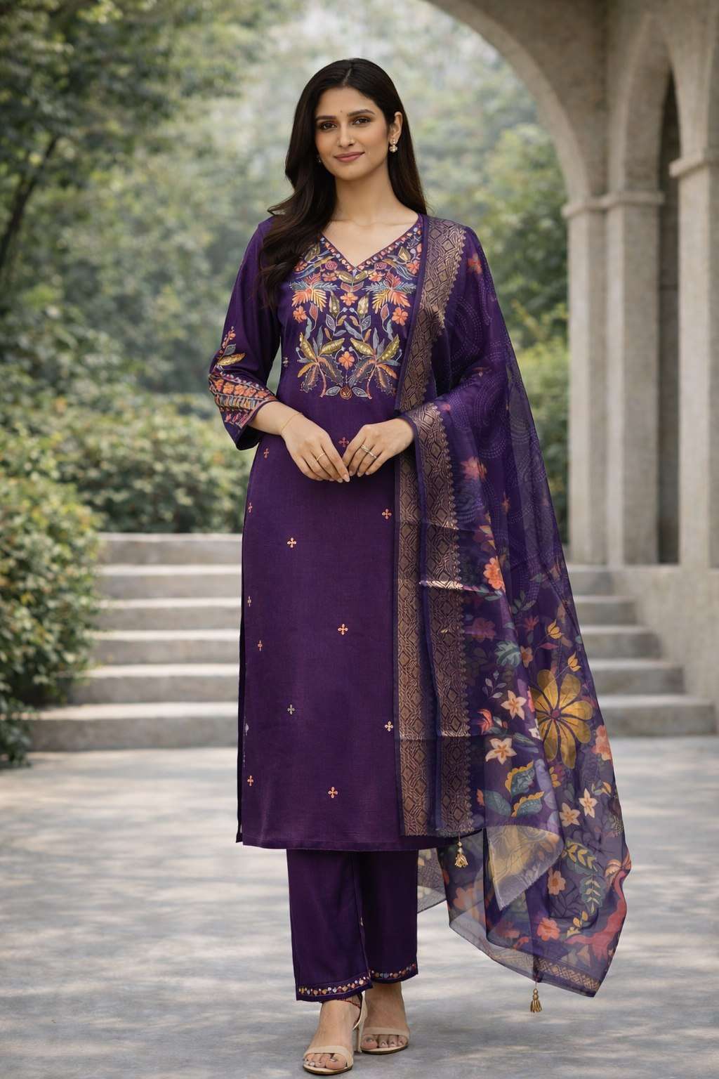 IZZA BY ASLIWHOLESALE COTTON SILK EMBROIDERY PUNJABI STITCHED SUITS-00265