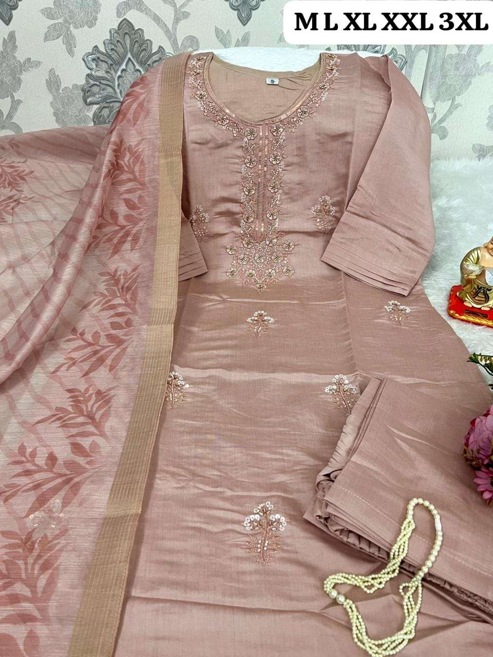 JYOTI VOL-438 BY ASLIWHOLESALE ROMAN SILK EMBROIDERY DRESSES - 00233