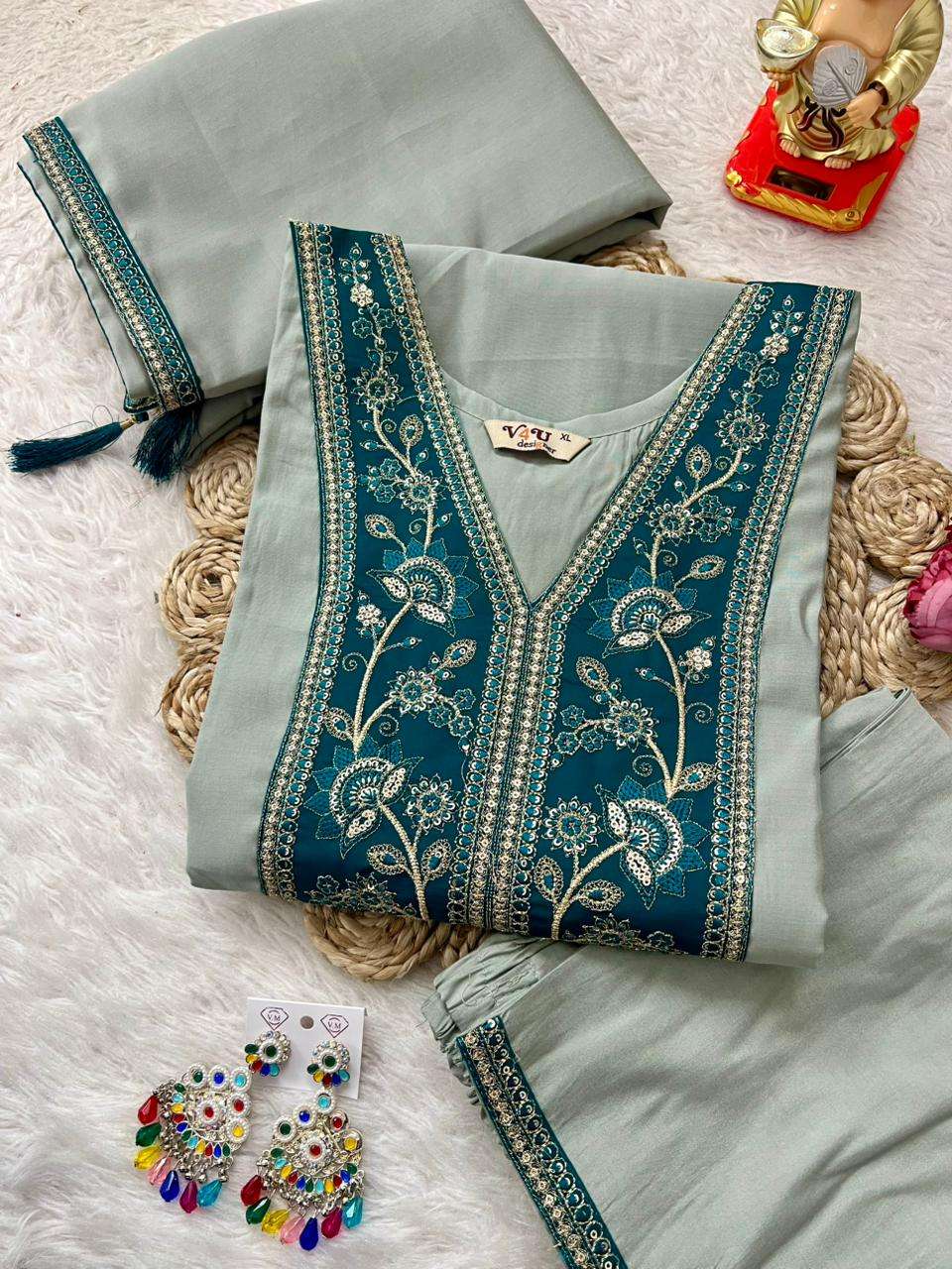 JYOTI VOL-442 BY ASLIWHOLESALE VISCOSE STITCHED EMBROIDERY DRESSES - 00233