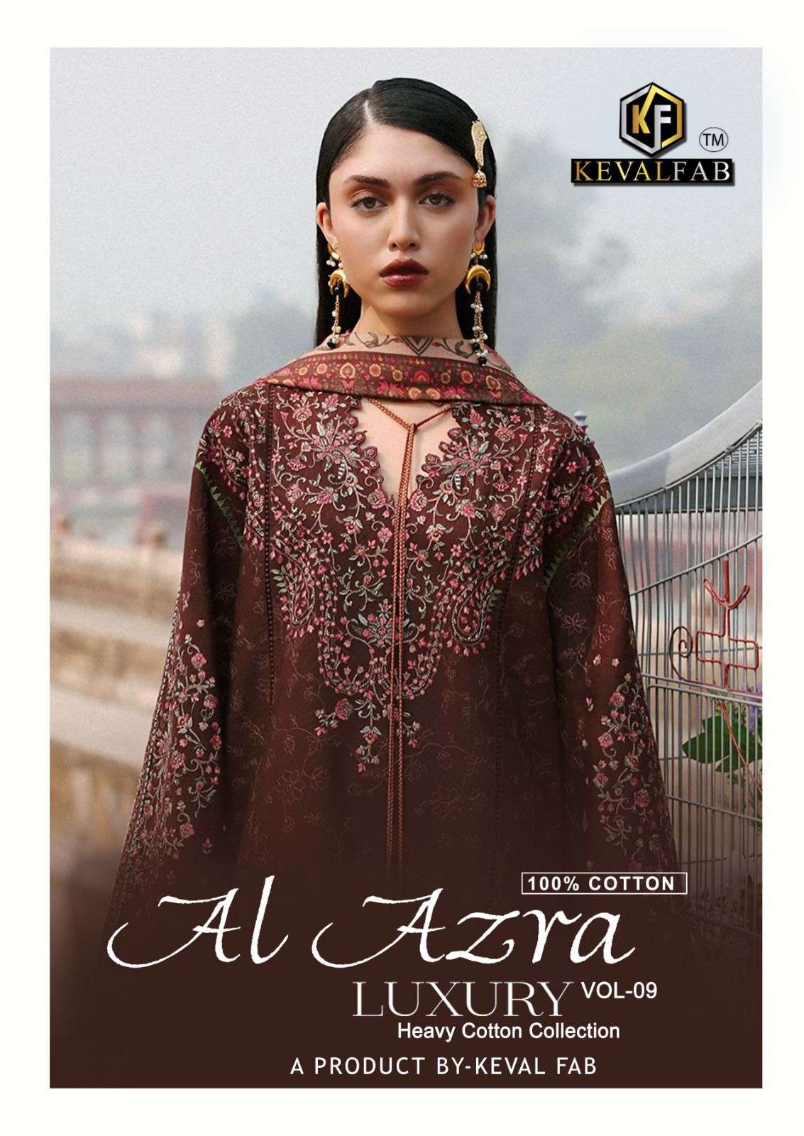 KEVAL FAB AL AZARA VOL-09 9001 TO 9006 SERIES COTTON PRINTED DRESSES-00062
