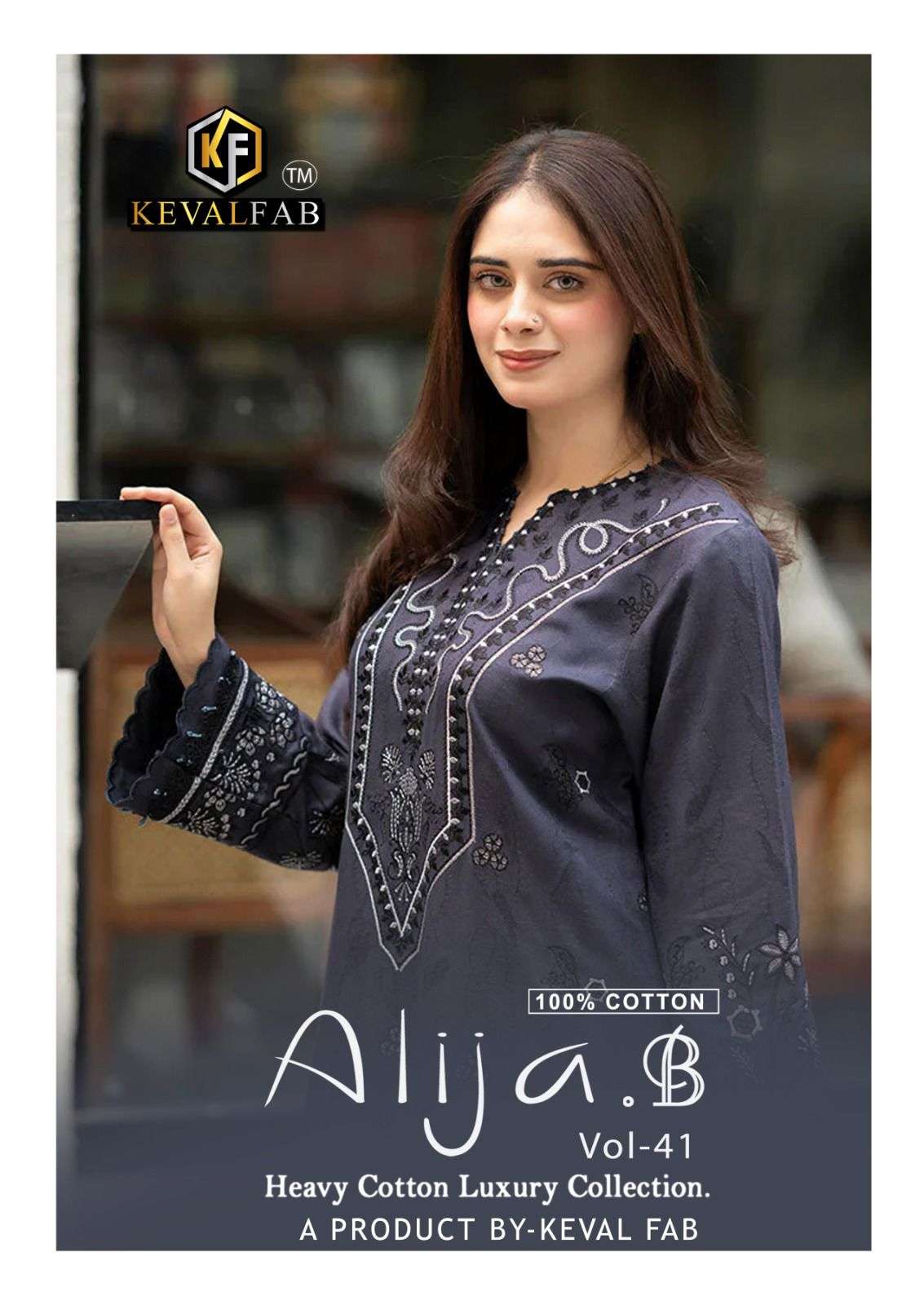 KEVAL FAB ALIJA B VOL-41 41001 TO 41006 SERIES PURE COTTON PRINTED PAKISTANI DRESSES-00062