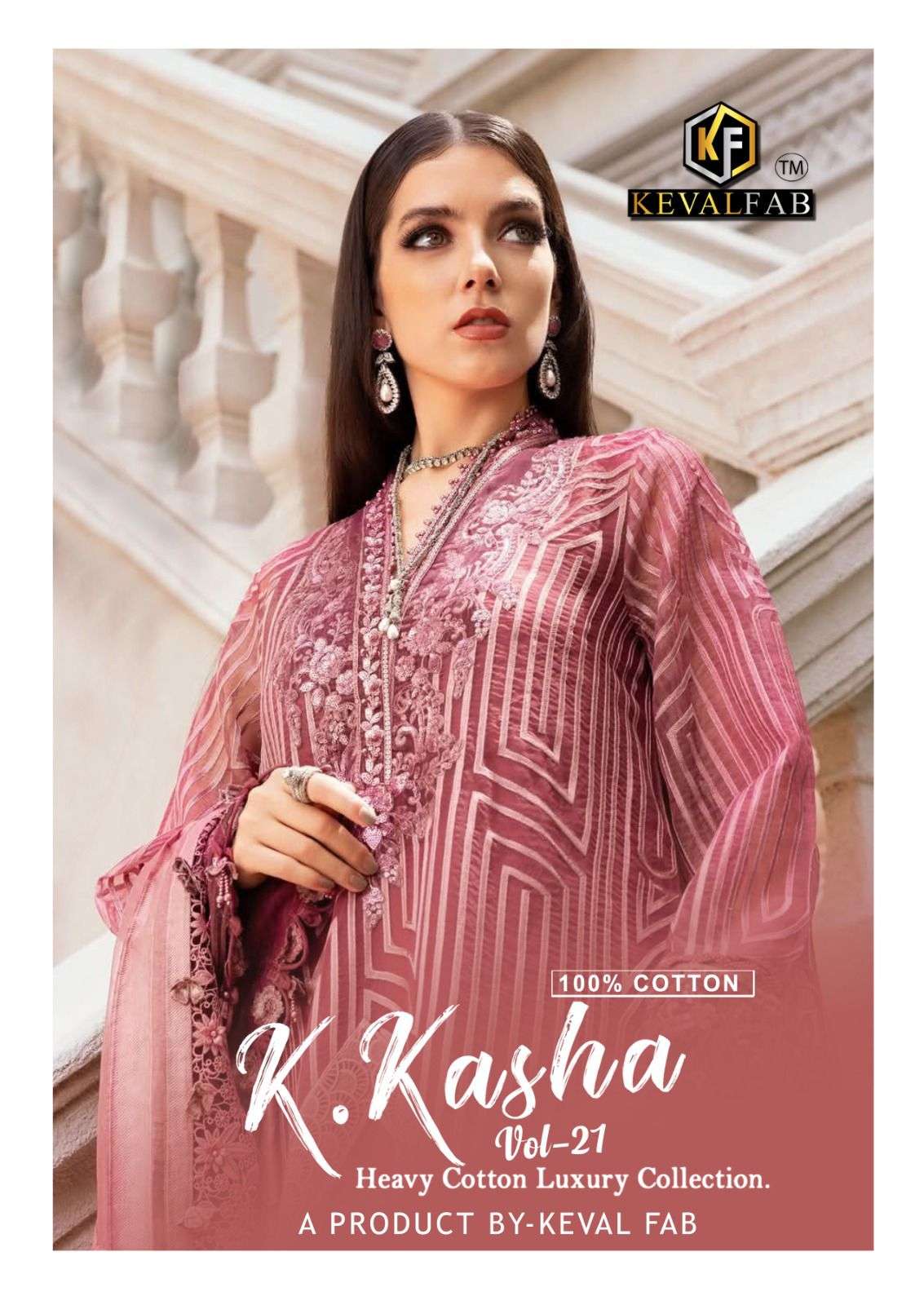 KEVAL FAB K KASHA VOL-21 21001 TO 21006 SERIES PURE COTTON PRINTED PAKISTANI DRESSES-00062