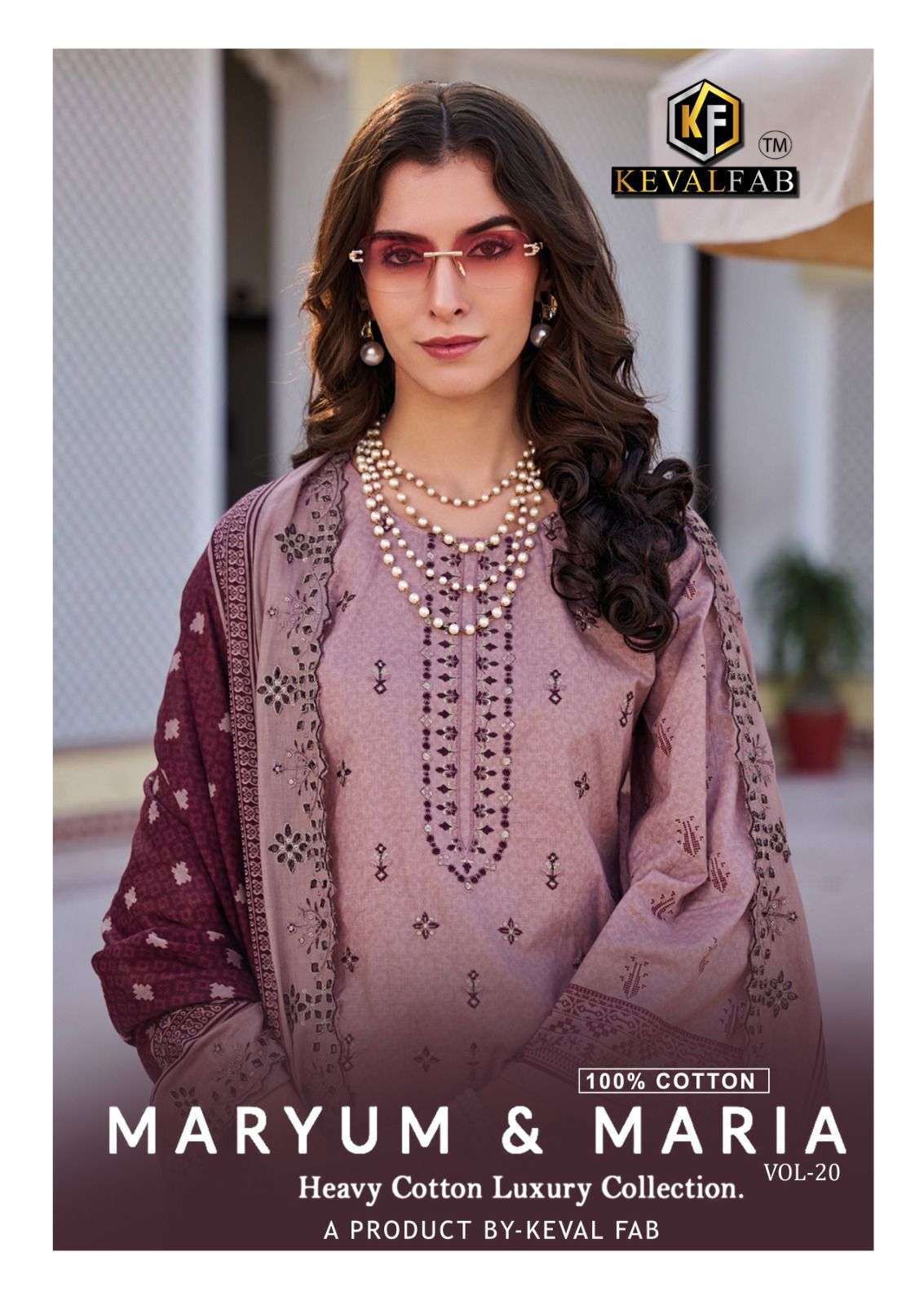 KEVAL FAB MARYUM AND MARIA VOL-20 20001 TO 20006 SERIES PURE COTTON PRINTED PAKISTANI DRESSES-00062