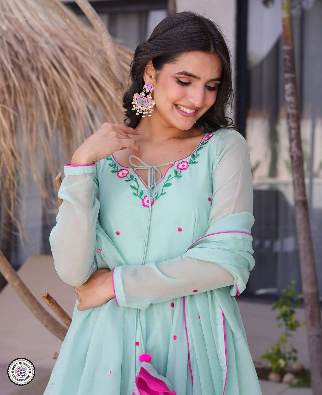 KF-4099 BY ASLIWHOLESALE GEORGETTE ANARKALI SUIT WITH DUPATTA - 00096