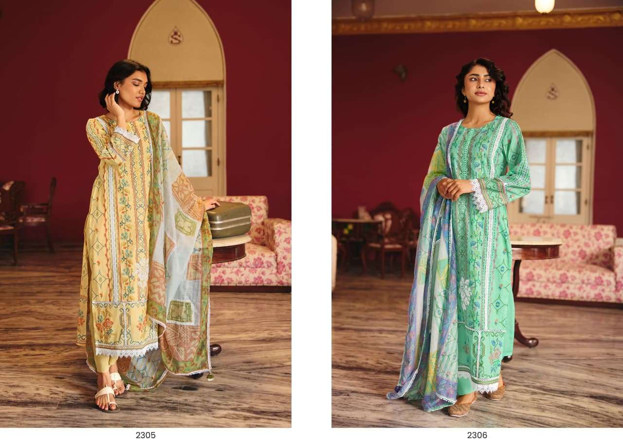 KIMOR DEHLEEZ 2303 TO 2306 SERIES COTTON LAWN PRINTED PAKISTANI SUITS SET-00069